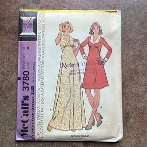 Vintage 1973 McCall's #3780 Sewing Pattern Misses Dress Size 16 Uncut FF